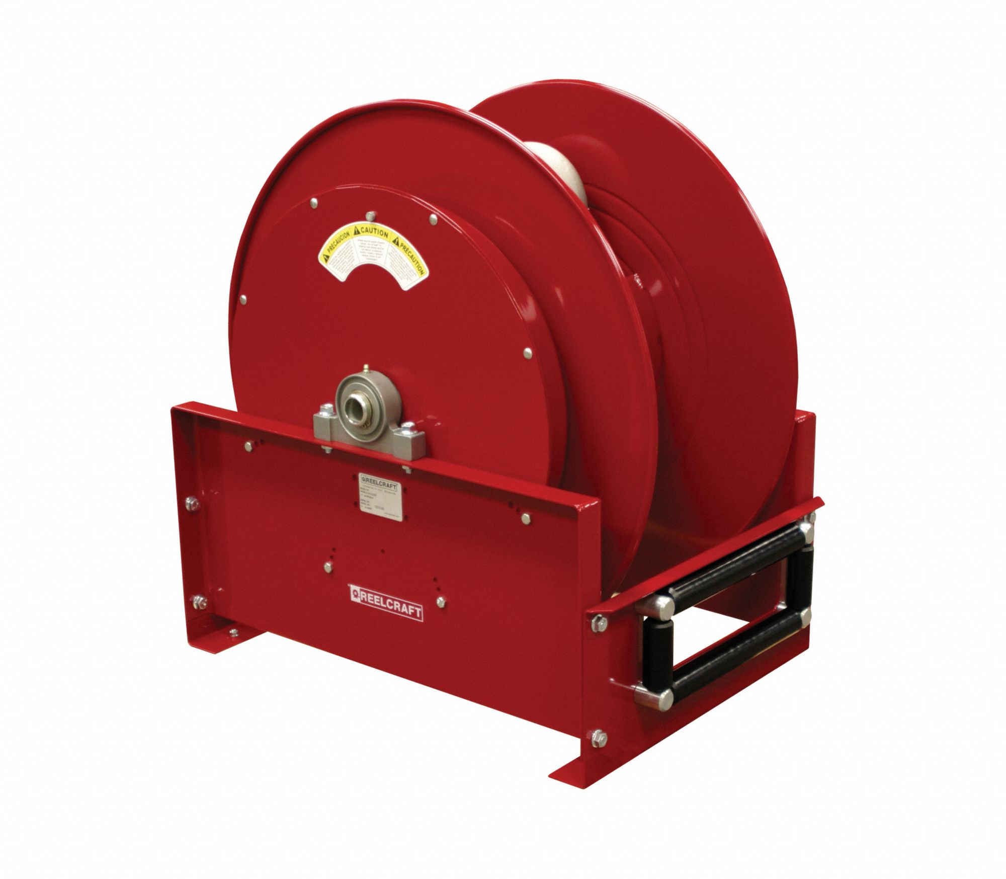 Spring Return Hose Reel: 50 ft (1 1/4 in I.D.), 600 psi Max Op Pressure, Aluminum, Red