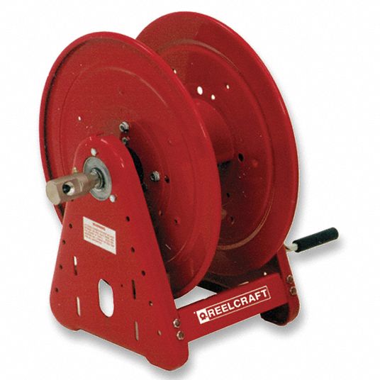 REELCRAFT Hand Crank Hose Reel: 100 ft (3/8 in I.D.), 17 3/4 in L x 19 3/4  in W x 20 1/4 in H, TFE/P