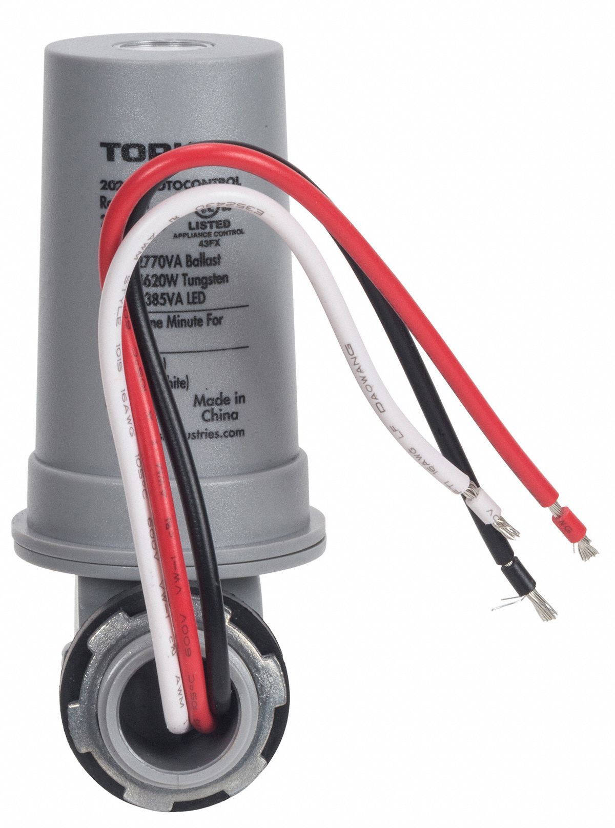 TORK Photocontrol, 208 to 277V AC Voltage, 4,620 Max. Wattage, 1/2 in