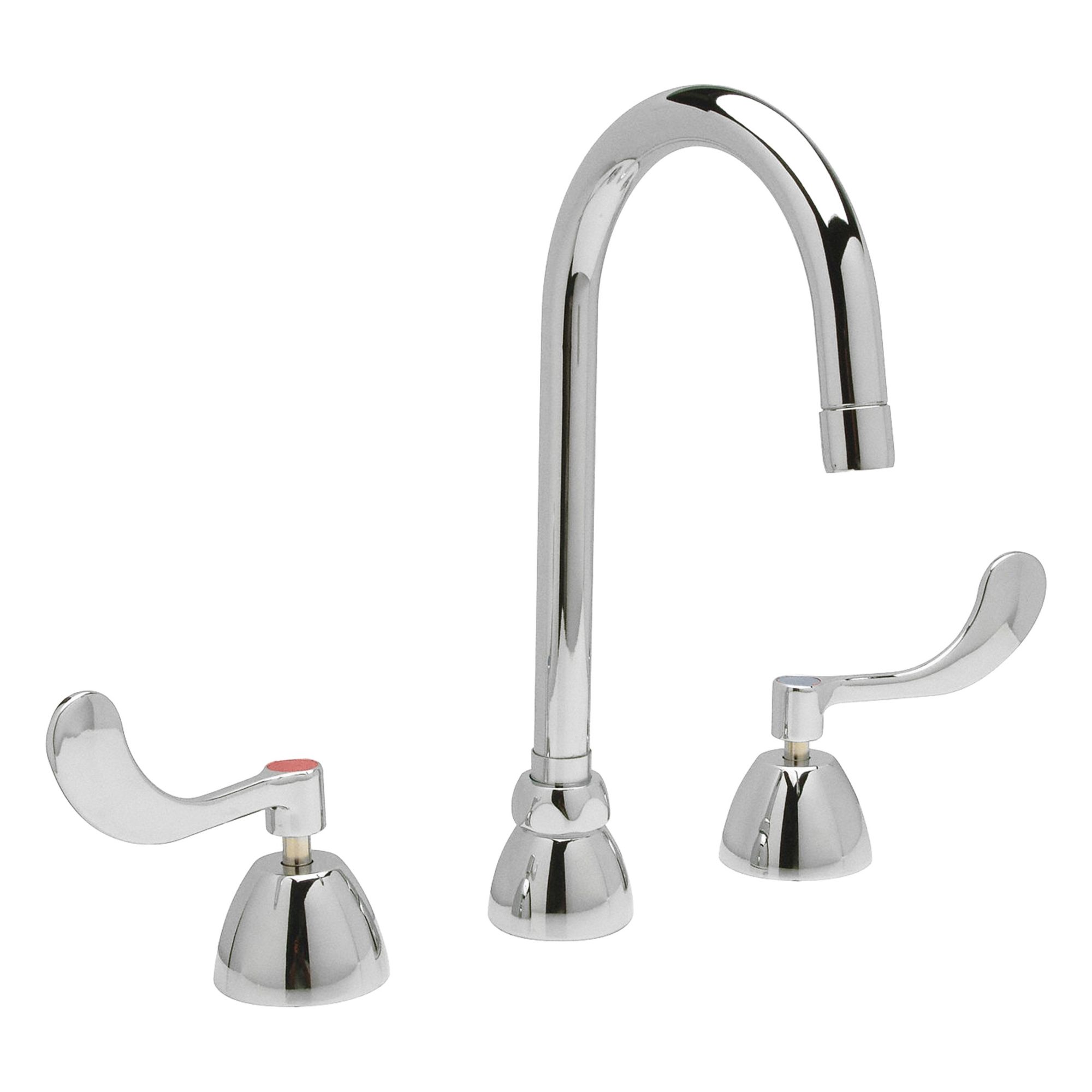 Gooseneck Kitchen/Bathroom Faucet: AquaSpec®, Brass, Widespread, Deck, 3 Mounting Holes, Chrome