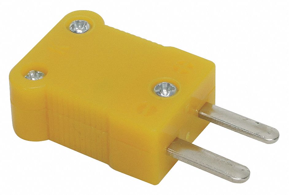 K Type Thermocouple Connector Adapter Yellow For Mini Plug Temperature Sensors 
