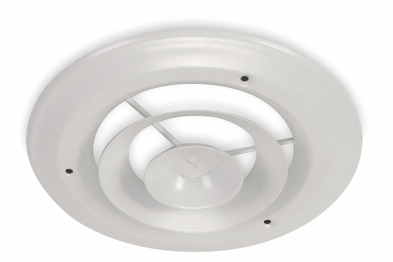 Ceiling Diffuser Step Down 10 Diffuser Duct Size Round 1 25 64 Depth White