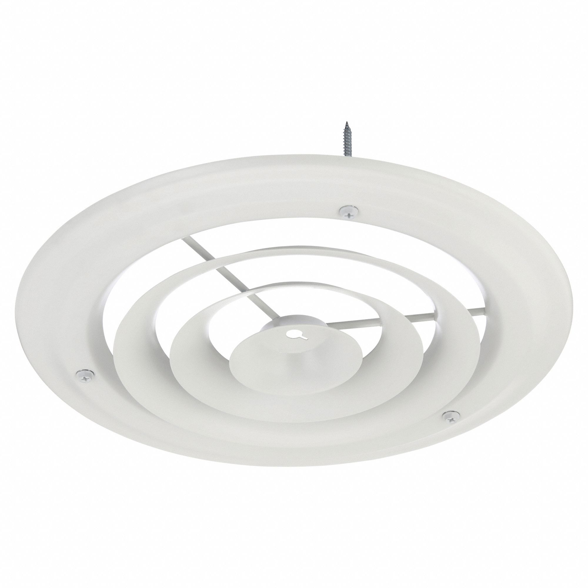 DIFFUSER, CEILING/WALL, 10½ IN DIA, SURFACE MOUNT, 8 IN DUCT, STEEL, ROUND CONE, WHITE