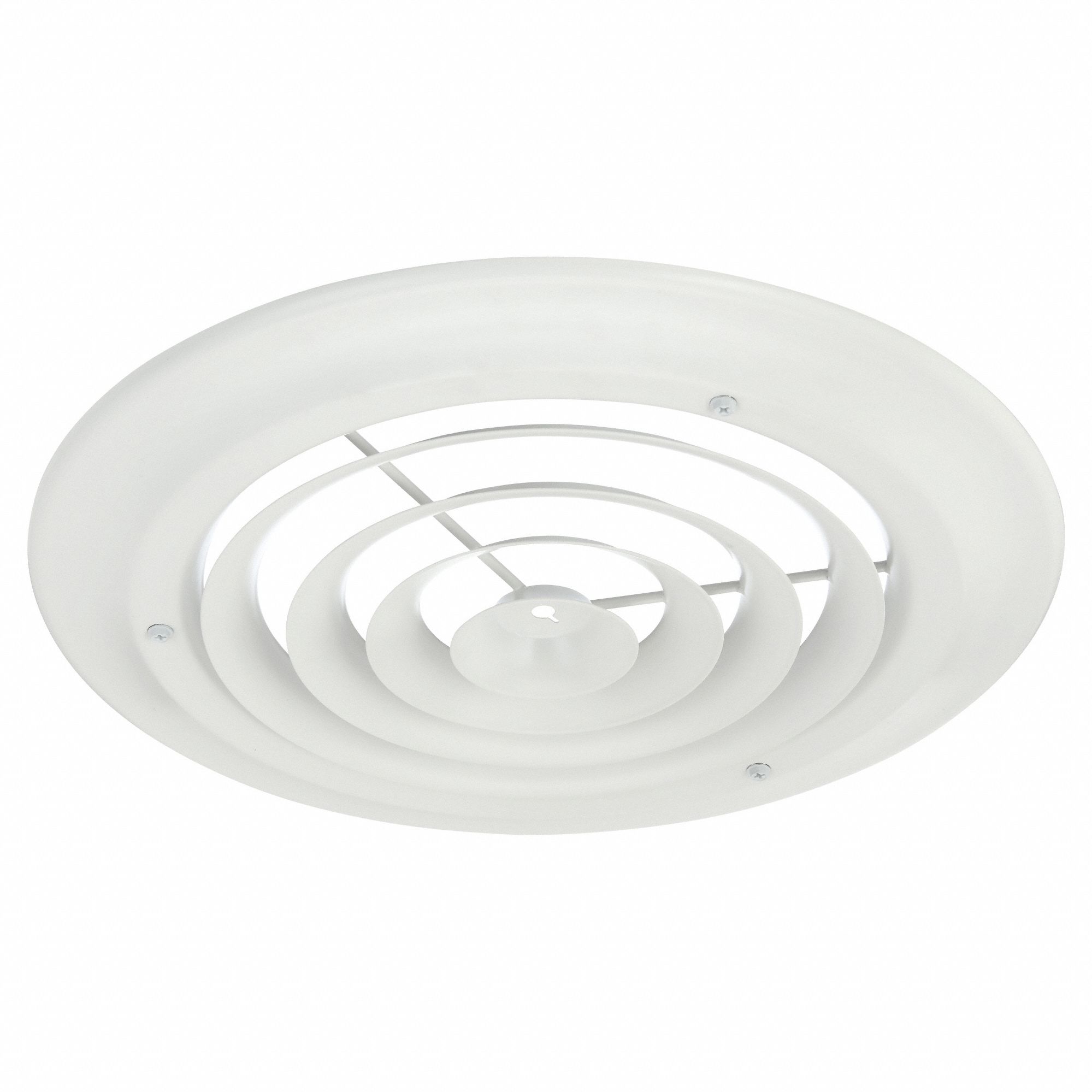 DIFFUSER, CEILING/WALL, 14 IN DIA, SURFACE MOUNT, 10 IN DUCT, STEEL, ROUND CONE, WHITE