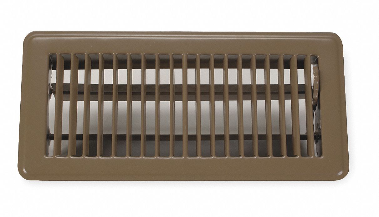 Floor Register Louvered Brown 4 Max Duct Height In 10 Max Duct Width In