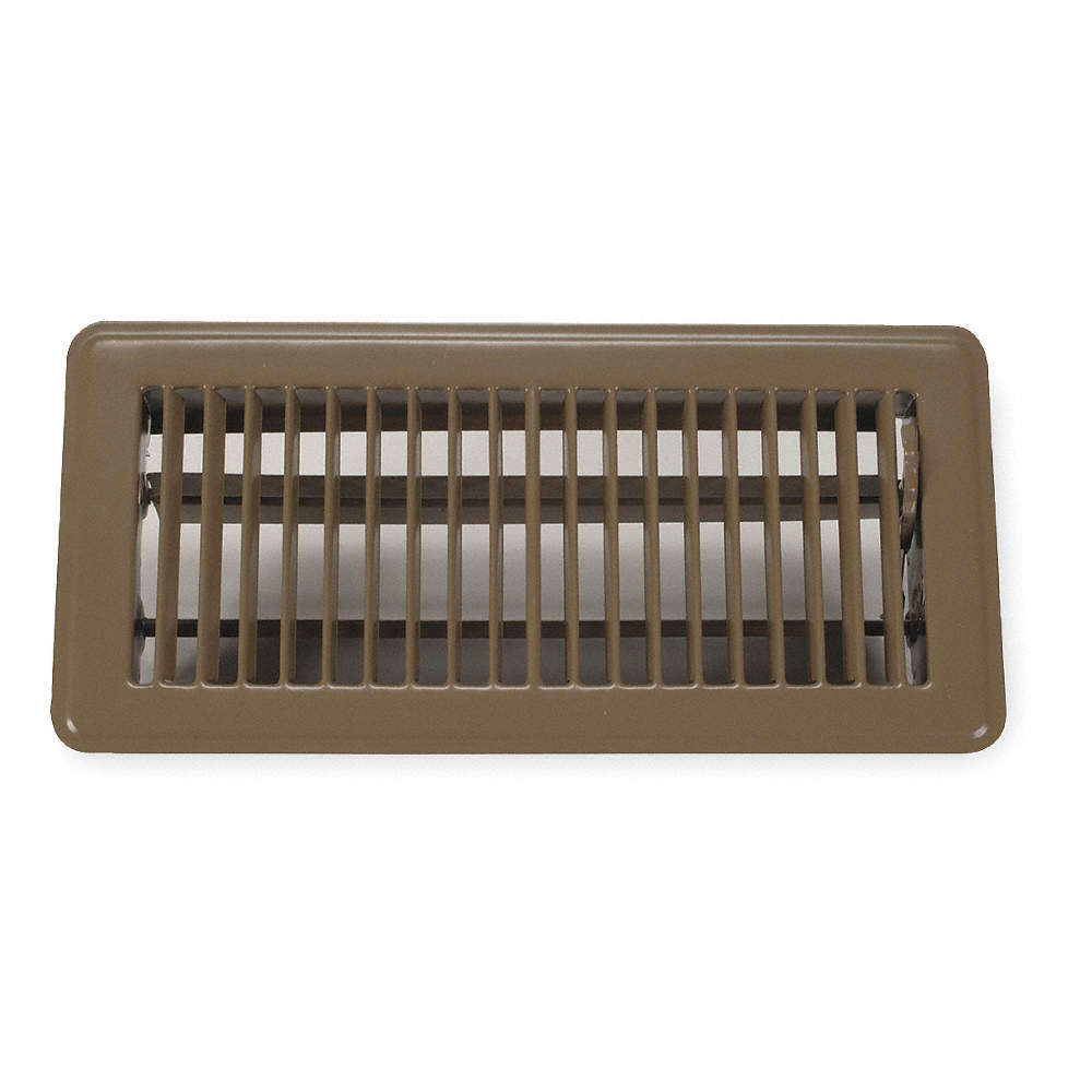 Grainger Approved Floor Register Louvered Brown 4 Max Duct