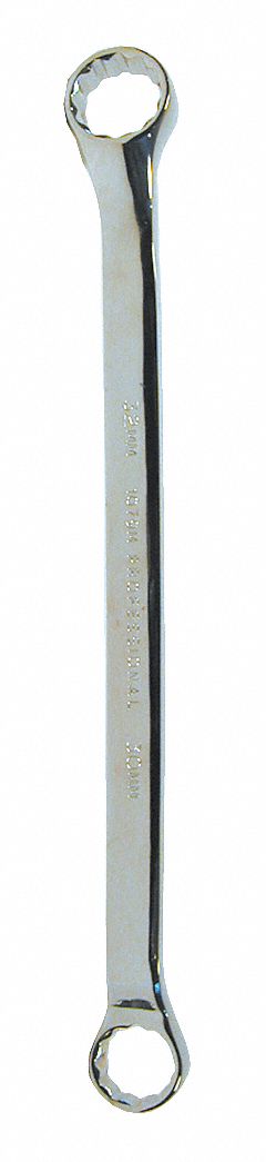 Box End Wrench: Chrome, 30 mm_32 mm Head Size, 17 1/4 in Overall Lg, Offset