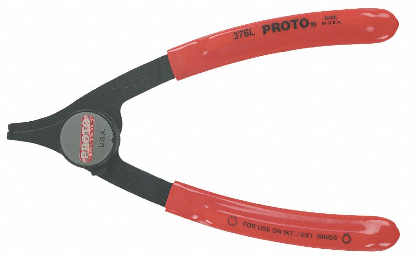 RETAINING RING PLIER, EXTERNAL/INTERNAL, FOR 1 7/16 IN TO 2 IN BORE DIA, 0.07 IN TIP DIA, 6 TO 8 IN