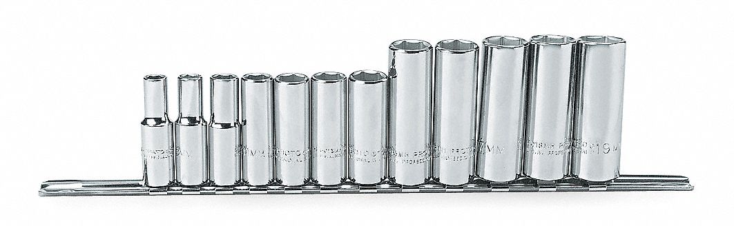 SOCKET SET 6PT 3/8 DR 12PC