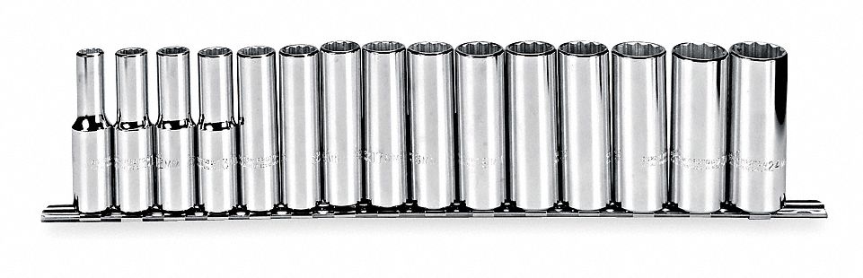 SOCKET SET DP MET 1/2DR 15PCE