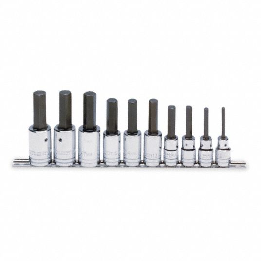 PROTO, 1/2 in Drive Size, 10 Pieces, Socket Bit Set - 4JW37|J5441