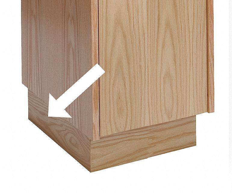 Pedestal Base: 3/4 in x 18 in x 4 in, 3/4 in Footplate Wd, End, 1 Bases/Pedestal, Lacquer