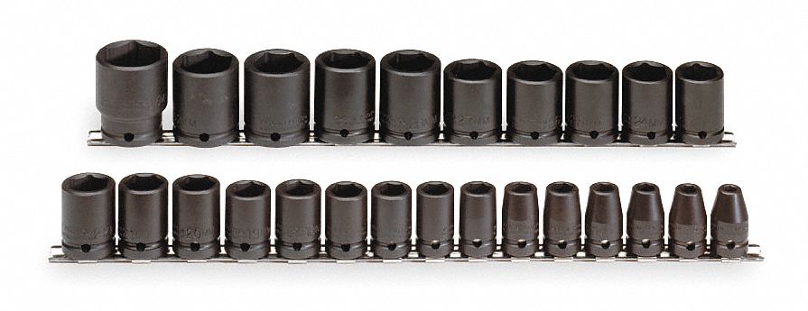 SOCKET IMP SET METRIC 25 PC 1/2 DR