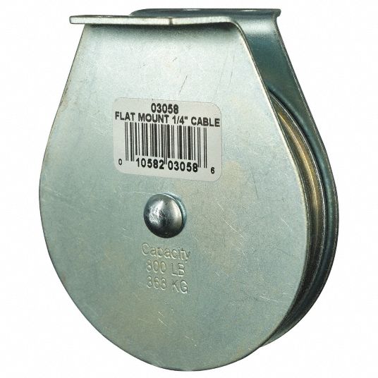 GRAINGER APPROVED Pulley Block, Designed For Wire Rope, 1/4 in Max. Cable Size, 3 in Sheave