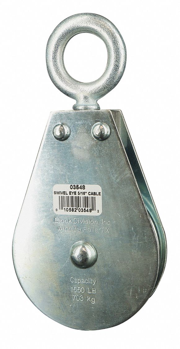 Pulley Block Swivel Eye 5/16 Rope dia
