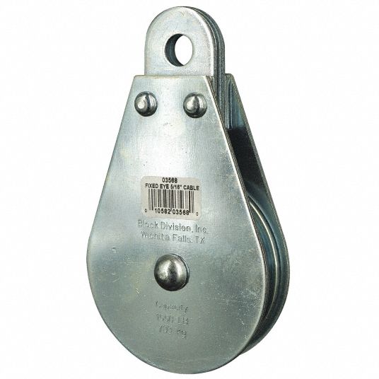 GRAINGER APPROVED Pulley Block, Designed For Wire Rope, 5/16 in Max ...