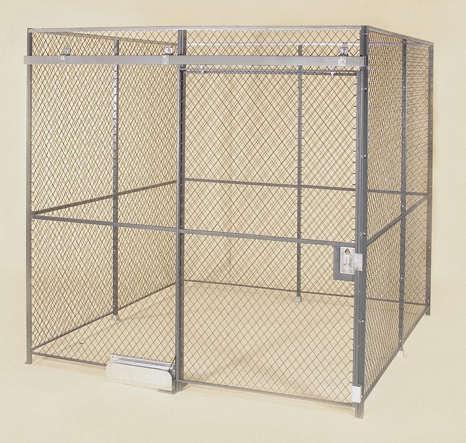 FOLDING GUARD, 12 ft x 8 ft 8 ft, Gray, Wire Room Kit 4JY83G12884