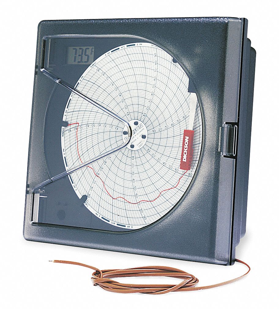 Circular Chart Recorder, Remote Sensing Temperature, 1 or 7 Grainger