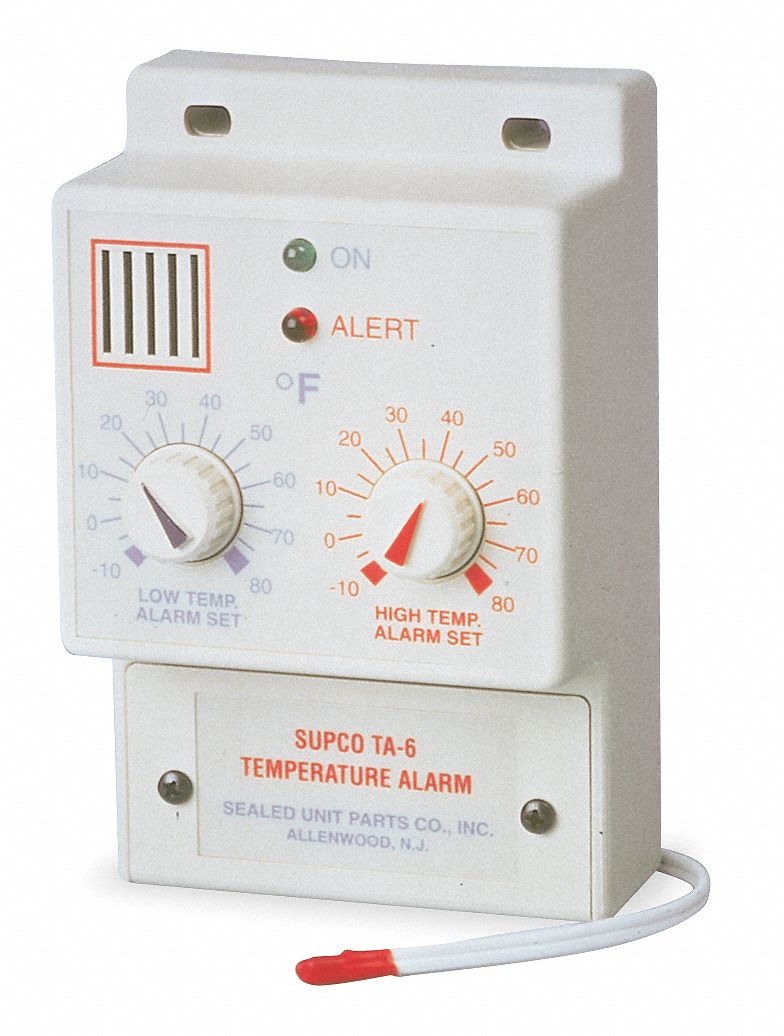 4JZ60 - Temperature Alarm -10 to 80F 120VAC