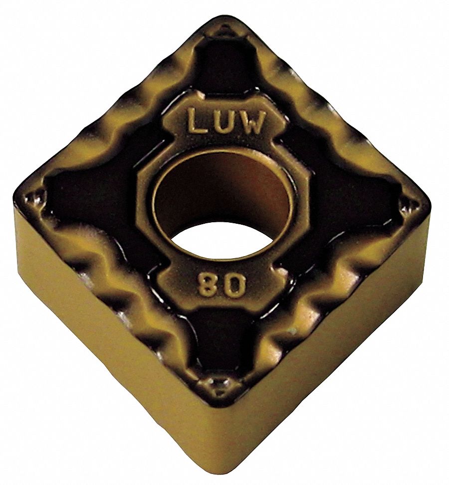 Diamond Turning Insert: CNMG Insert, Neutral, 3/16 in Thick, 3/64 in Corner Radius, AC520U