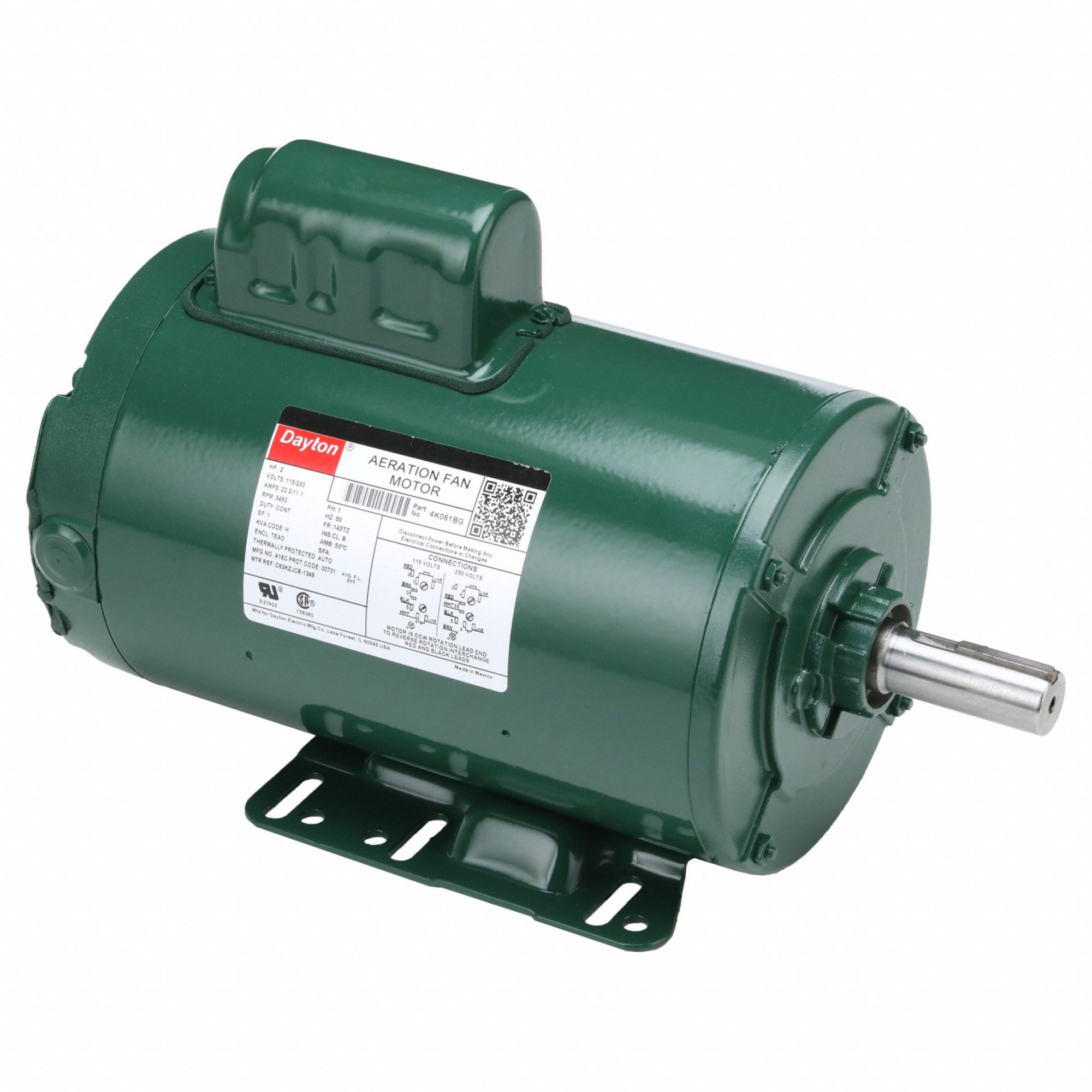 FARM DUTY MOTOR, CAP START, TEAO, 3450 RPM