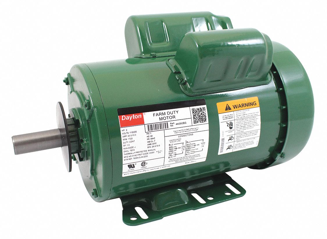 FARM DUTY MOTOR,2 HP,1725 RPM,115/230 V