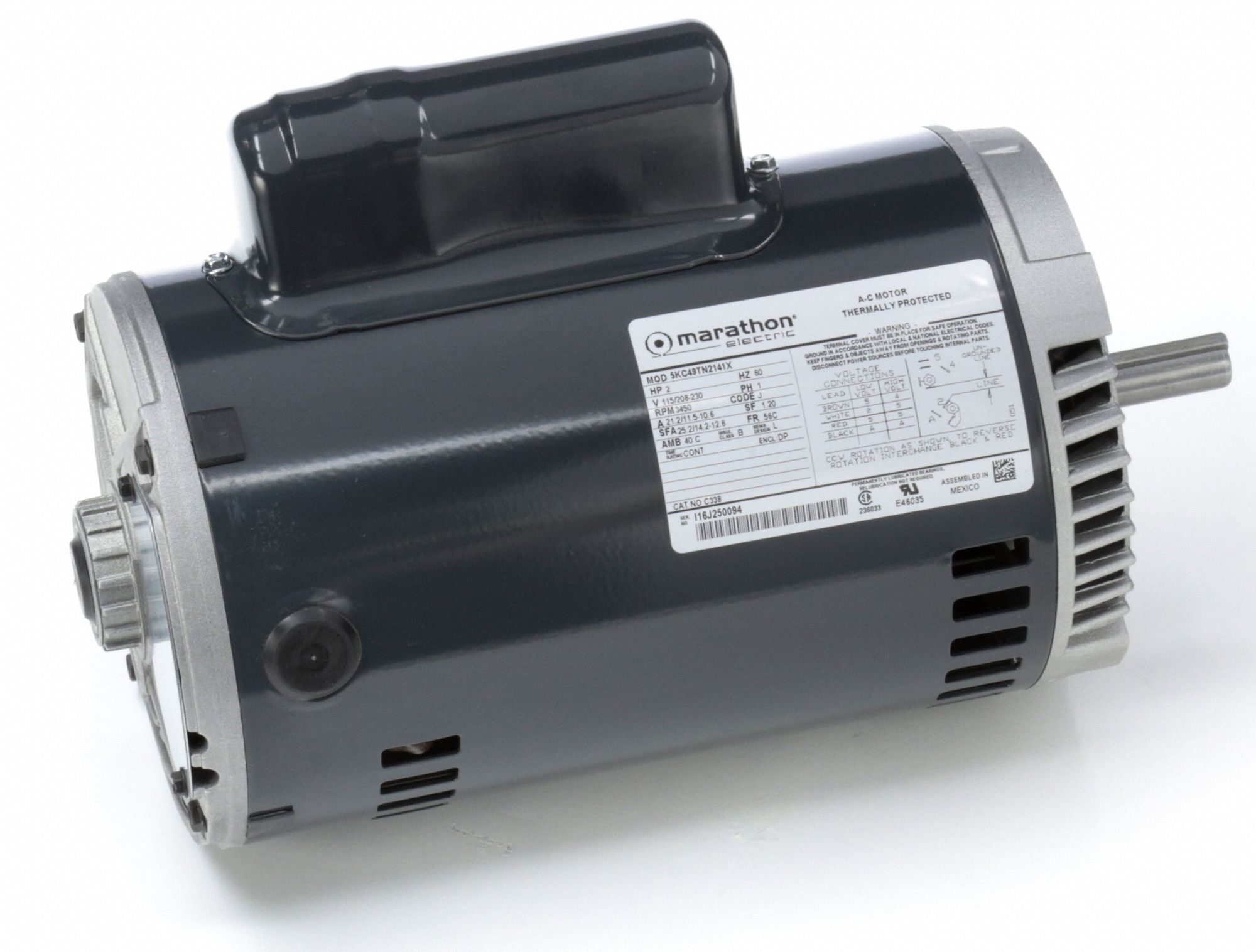 MARATHON MOTORS Jet Pump Motor Open Dripproof, Face Mounting, 2 HP