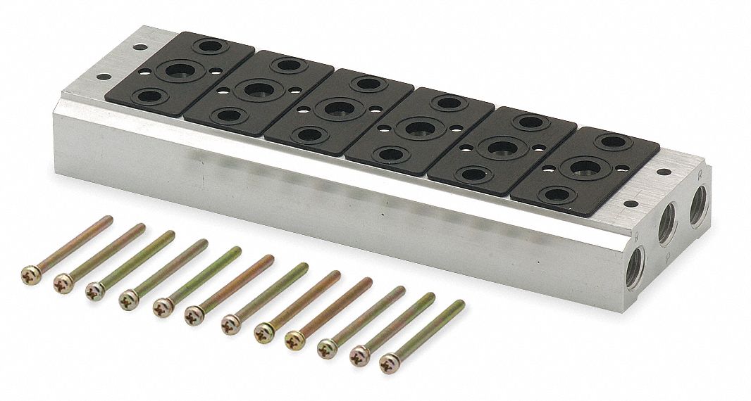 Manifold Kit: 6 Valve Ports, Side-Ported Body, 15°F to 122°F, 45 psi to 140 psi, Female 1/4 in NPT