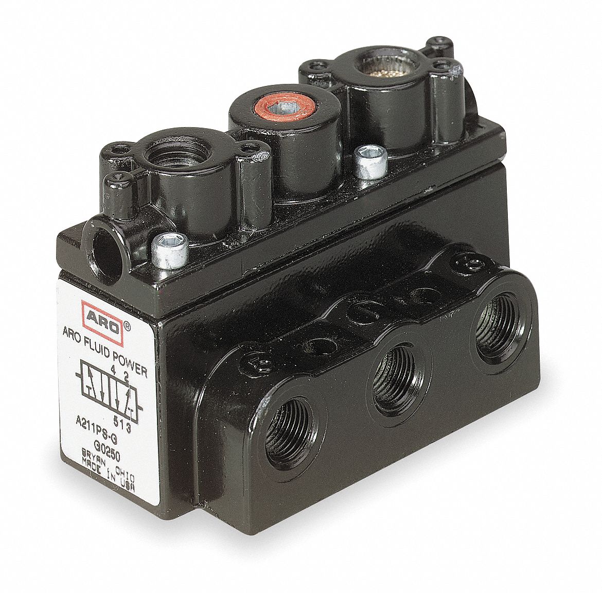 ARO 4Way/2Position Pilot Air Control Valve, Pilot / Spring, 3/8 in