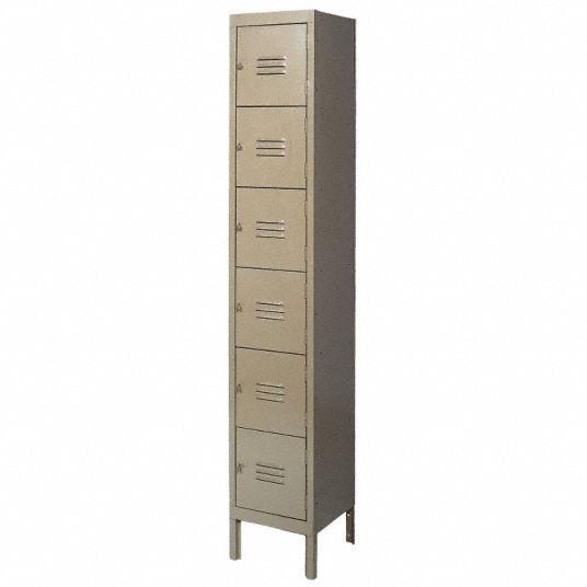 12 in x 12 in x 78 in, 6 Tiers, Box Locker - 4KCX9|4KCX9 - Grainger
