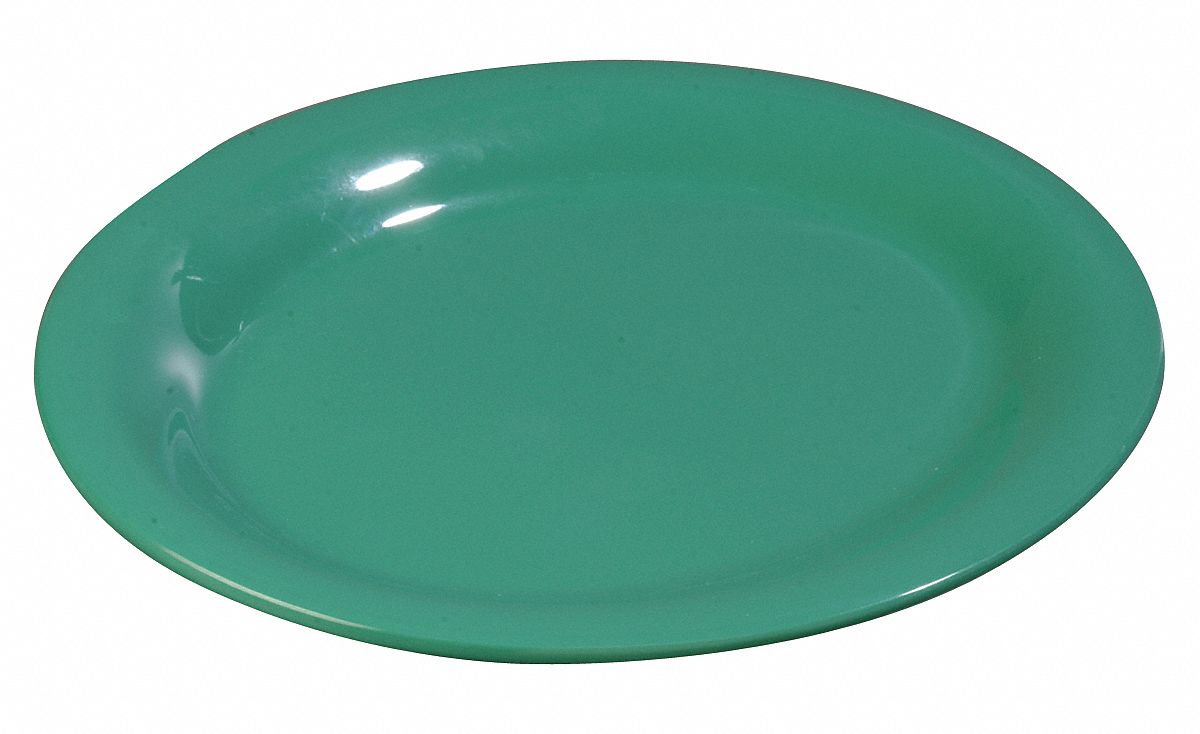 Dinner Plate: Durus, Green, Melamine, 9 in Dia, 7/8 in Overall Ht