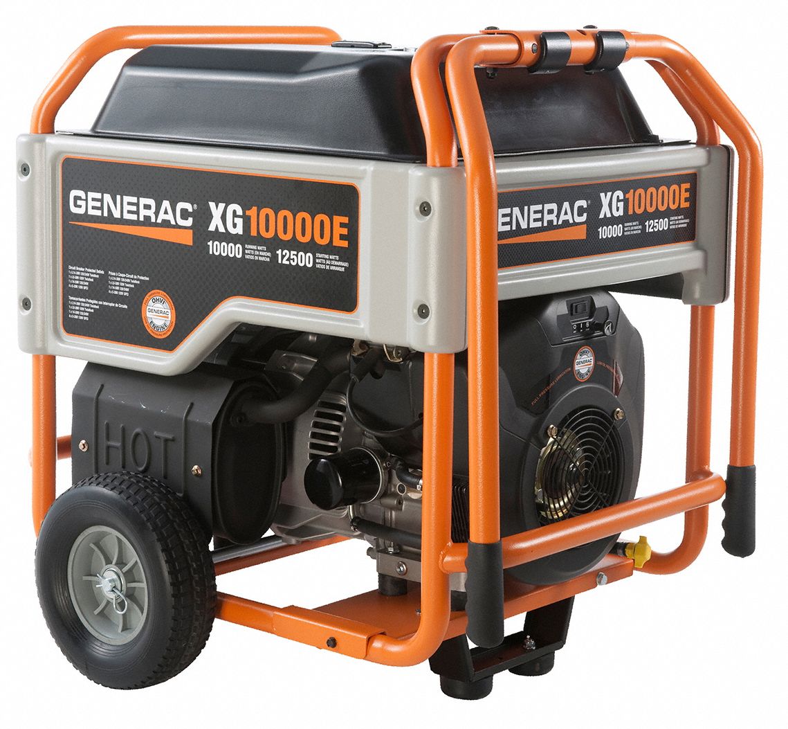 GENERAC Portable Generator, Conventional, Generator Fuel Type Gasoline ...