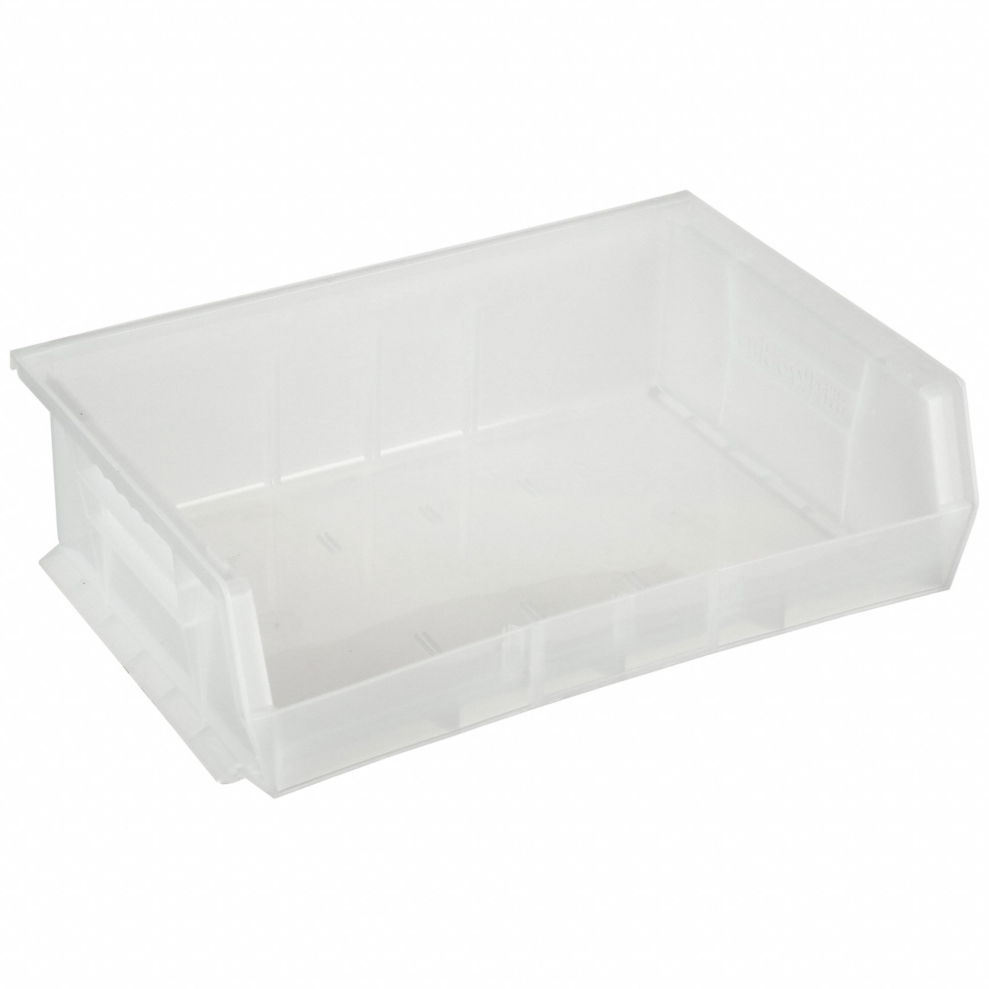 HANG AND STACK BIN, 16½ IN X 10⅞ IN X 5 IN, CLEAR, LABEL HOLDERS