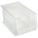 HANG AND STACK BIN, 11 IN X 18 IN X 10 IN, CLEAR, LABEL HOLDERS, 60 LB LOAD CAPACITY