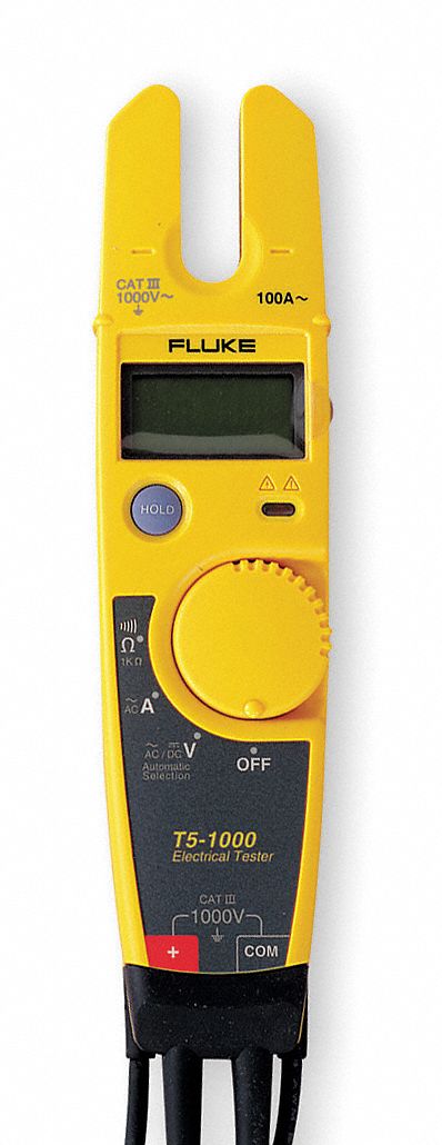 Fluke® T5-1000-USA Electrical Tester Clamp Meter With Open Jaw, 100 A, 1000  VAC, 50/60 Hz