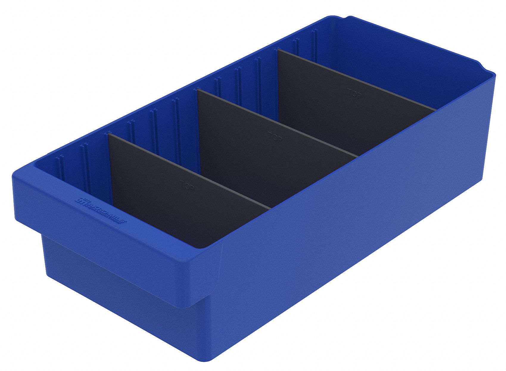 AKROMILS Drawer Bin 18 in Overall Lg, 8 3/8 in x 4 5/8 in, Blue, Stackable, 25 lb Load
