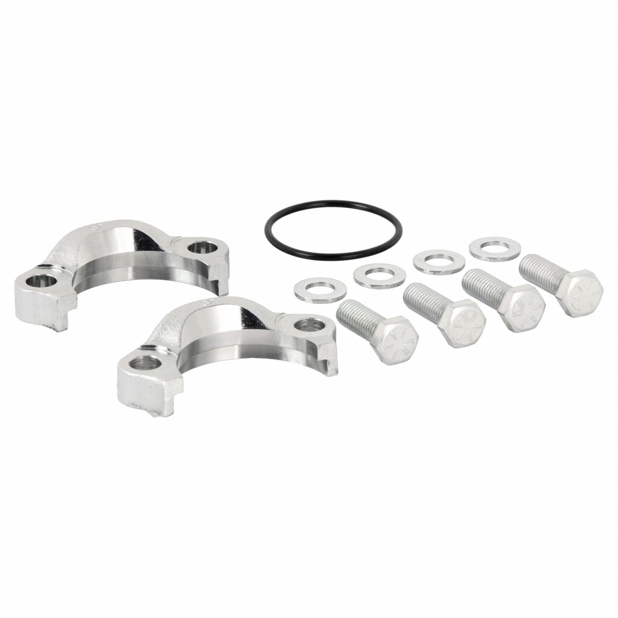 Split Flange Kit: 2 in Nominal Flange Size, Buna-N, 61 Flange SAE, 3, 000 psi, Zinc-Plated Steel