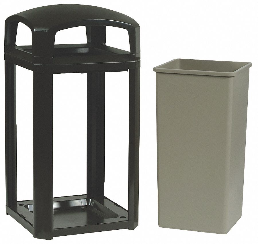 Rubbermaid Commercial Products 50 Gal Square Trash Can Plastic