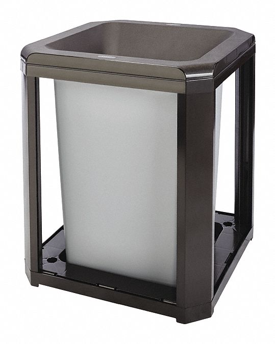 RUBBERMAID COMMERCIAL PRODUCTS, Landmark Series(R), Square, Trash Can ...