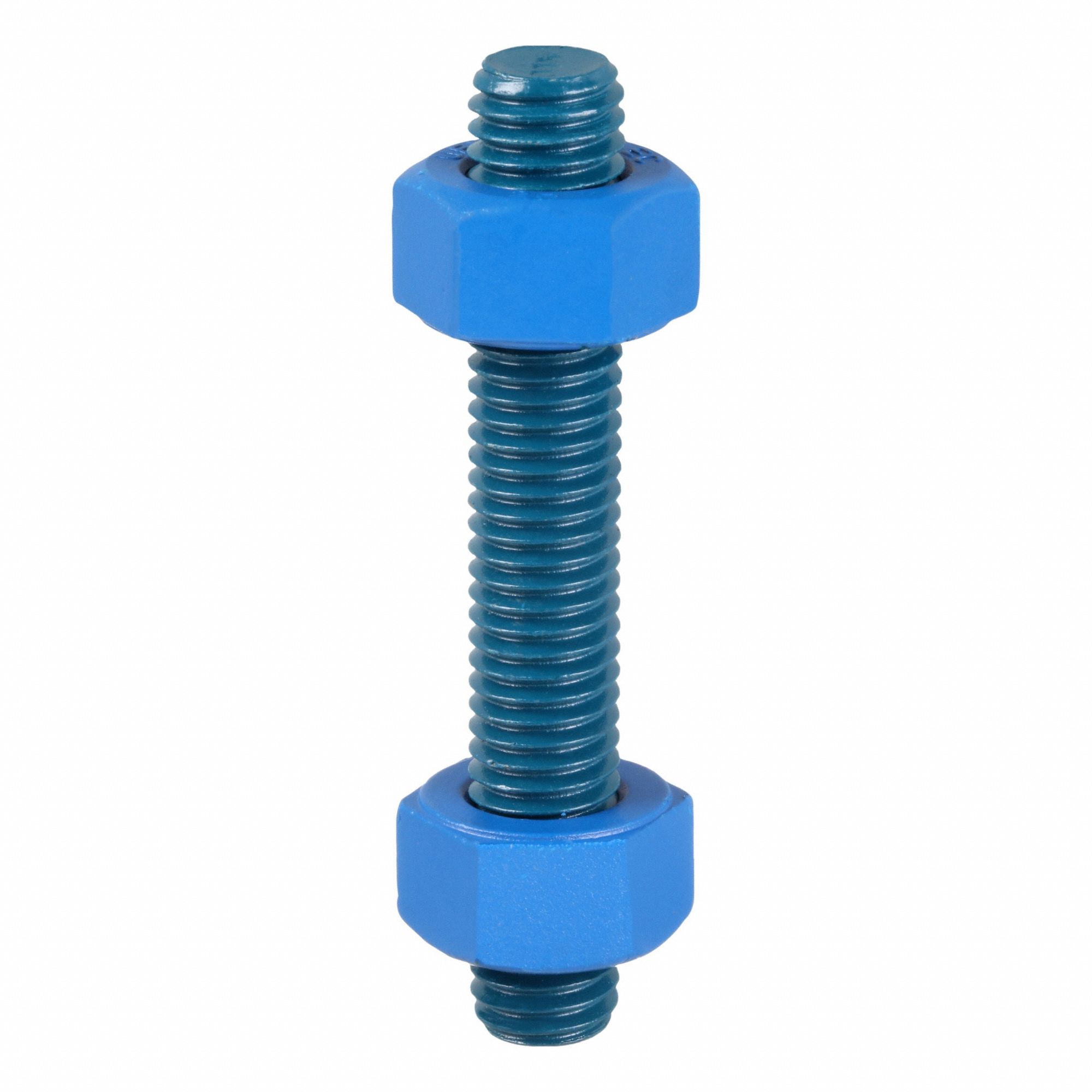 Fully Threaded Stud: 1/2"-13 Thread Size, Steel, Grade B7, PTFE Coated, 4 PK