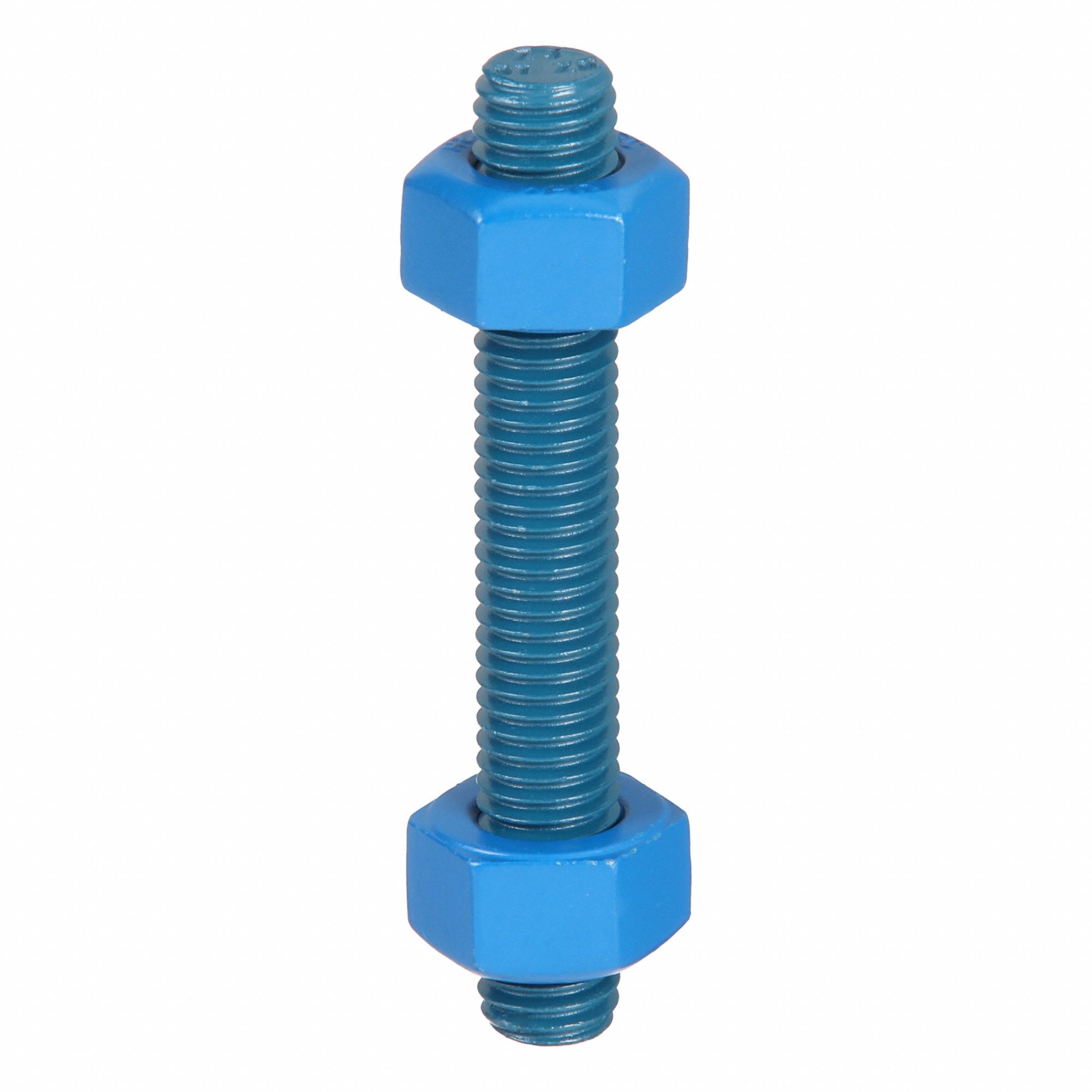 Fully Threaded Stud: 1/2"-13 Thread Size, Steel, Grade B7, PTFE Coated, 4 PK