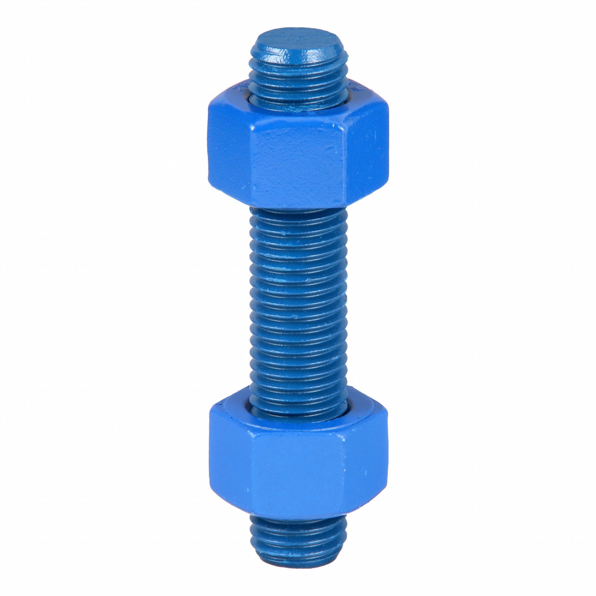 Fully Threaded Stud: 7/8"-9 Thread Size, Steel, Grade B7, PTFE Coated, 5 in Lg, 4 PK
