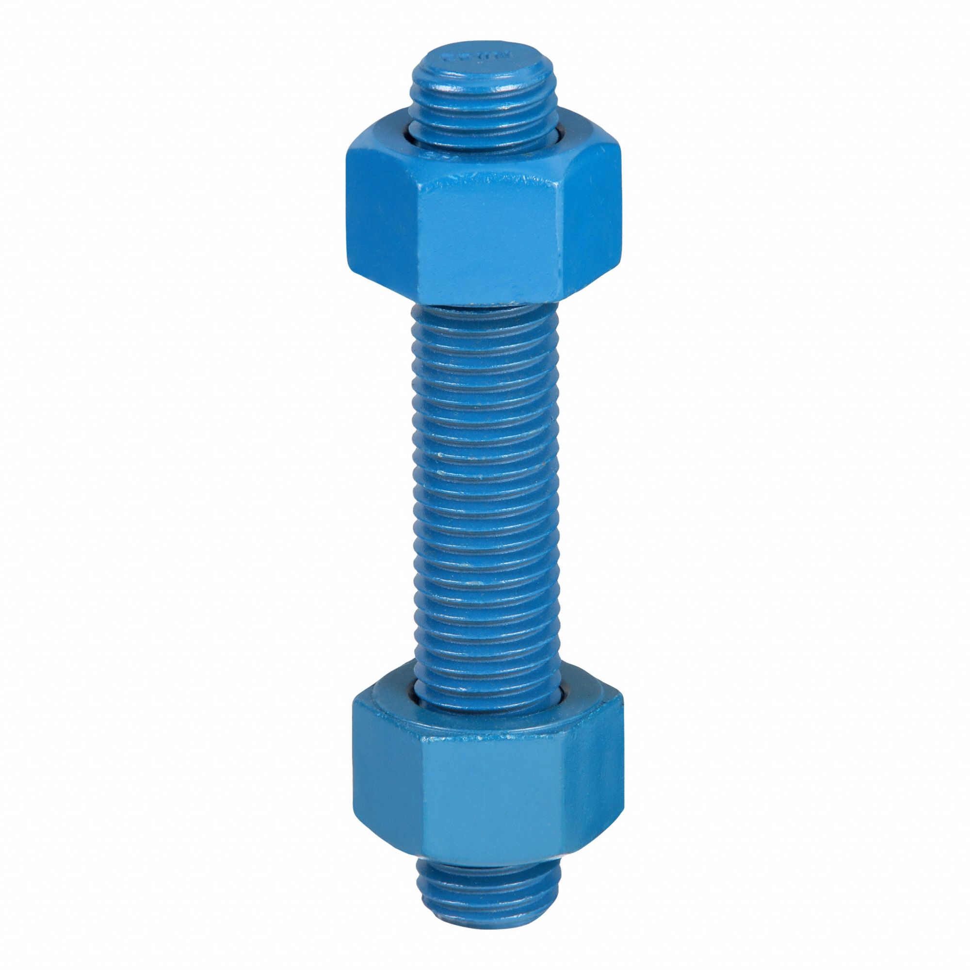 Fully Threaded Stud: 7/8"-9 Thread Size, Steel, Grade B7, PTFE Coated, 4 PK