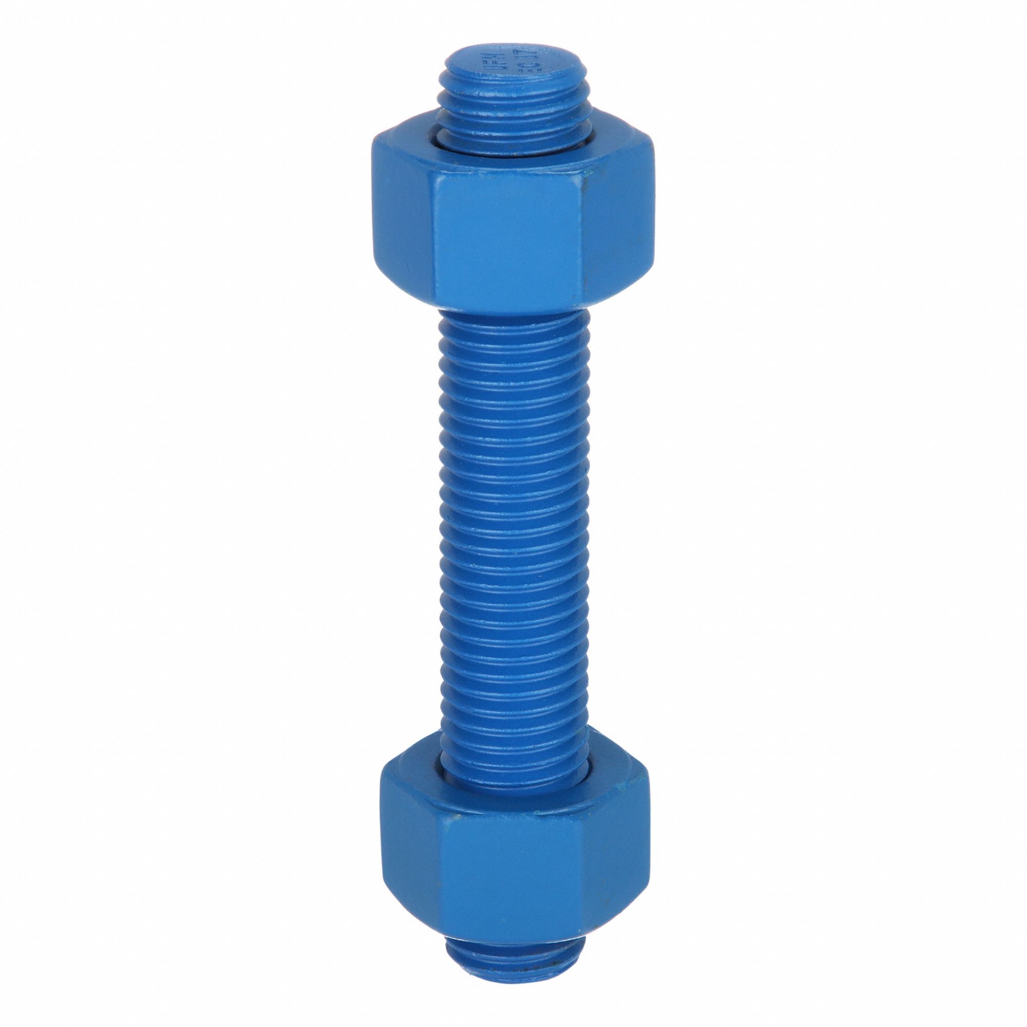 Fully Threaded Stud: 7/8"-9 Thread Size, Steel, Grade B7, PTFE Coated, 4 PK
