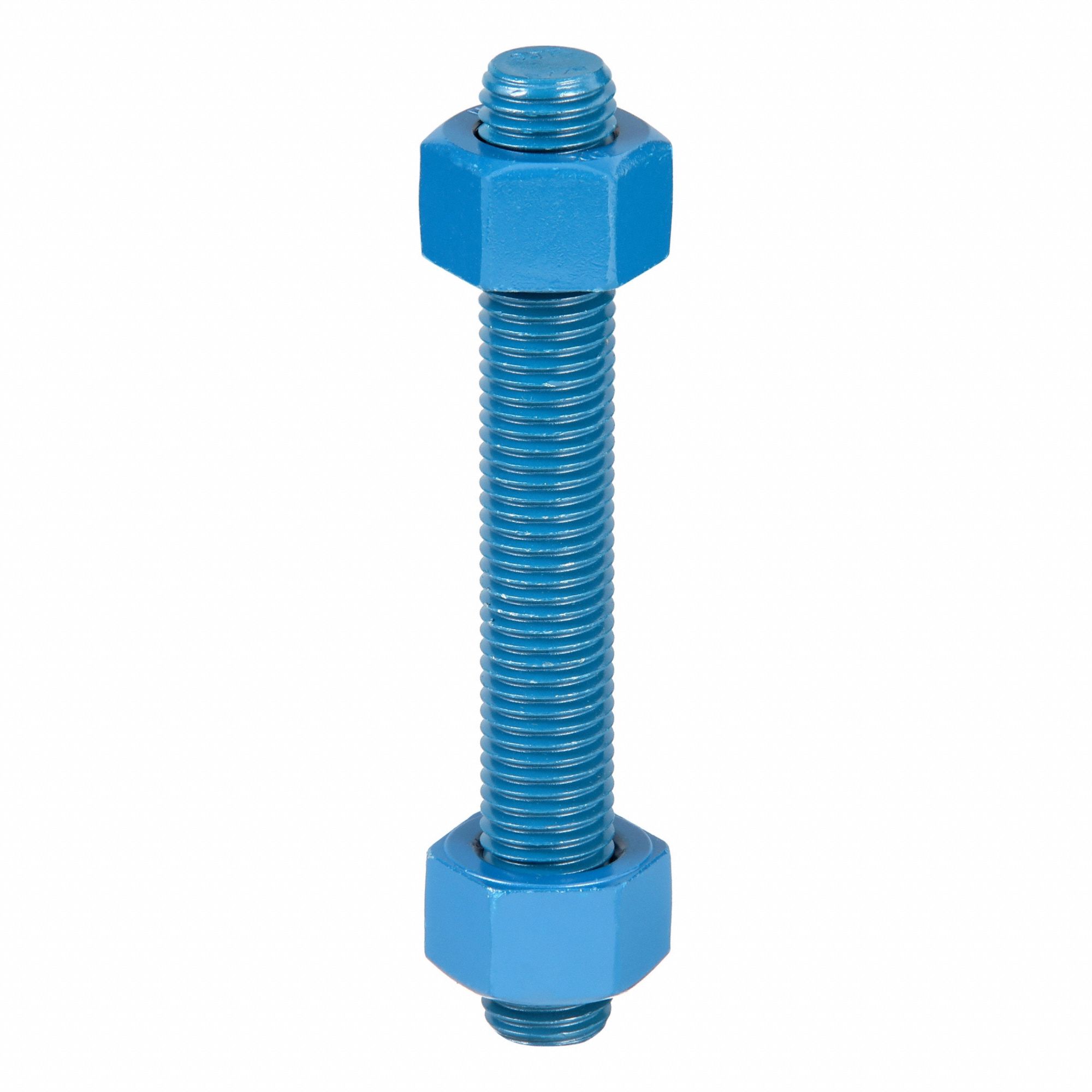 Fully Threaded Stud: 7/8"-9 Thread Size, Steel, Grade B7, PTFE Coated, 4 PK