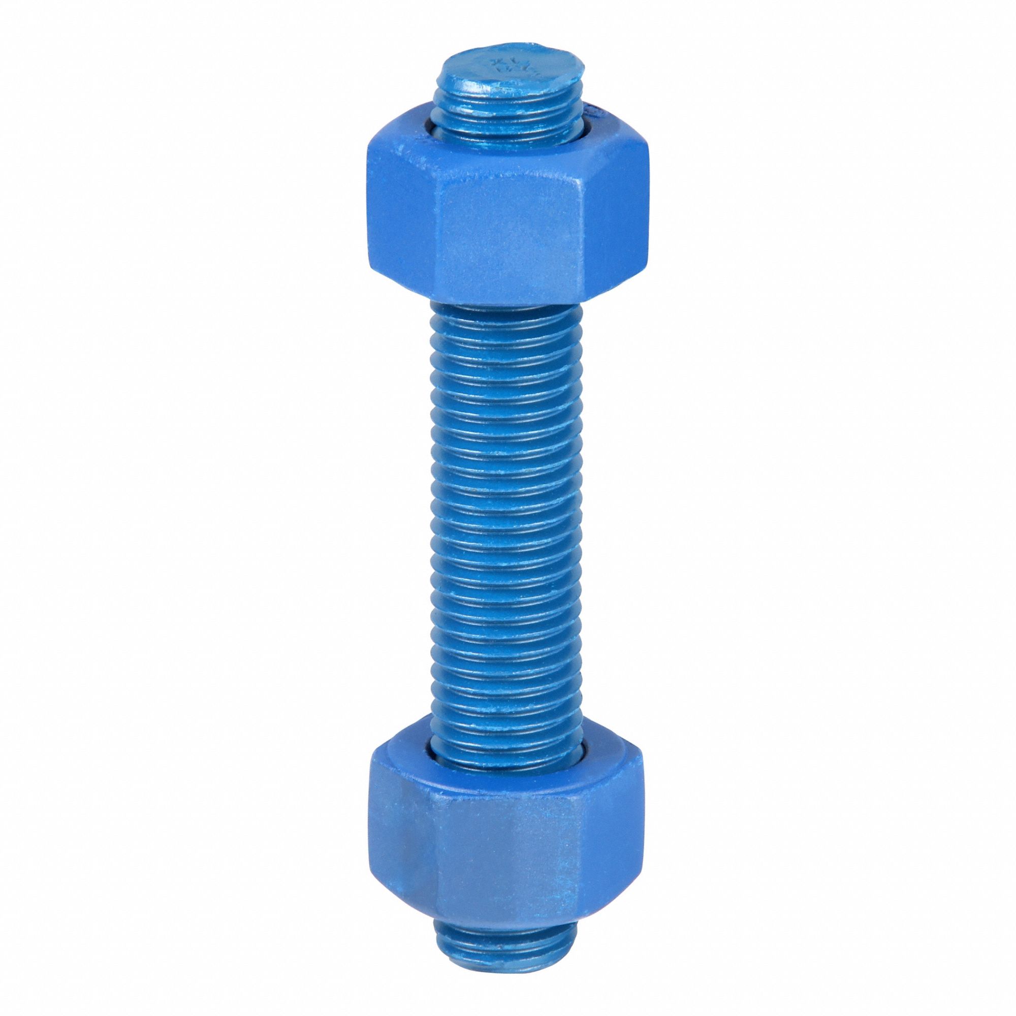 Fully Threaded Stud: 1"-8 Thread Size, Steel, Grade B7, PTFE Coated, 6 in Lg, 4 PK