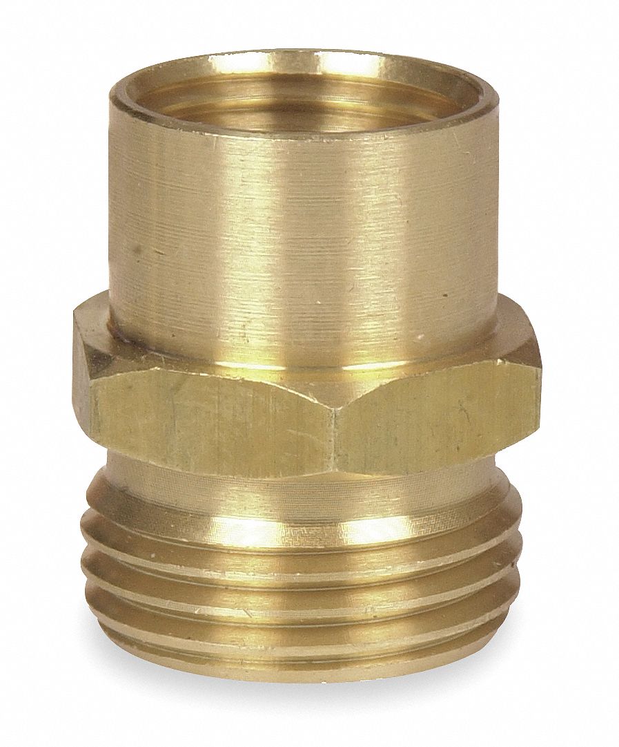 WESTWARD Brass Hose To Pipe Adapter, 3/4" MGHT x 1/2" FNPT Connection   Garden Hose Connectors and Adapters   4KG83|4KG83