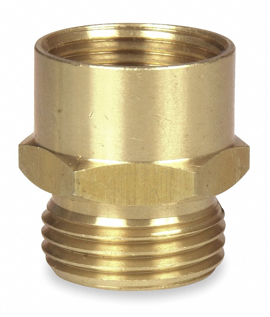 WESTWARD Brass Hose To Pipe Adapter, 3/4" MGHT x 3/4" FNPT Connection   Garden Hose Connectors and Adapters   4KG84|4KG84
