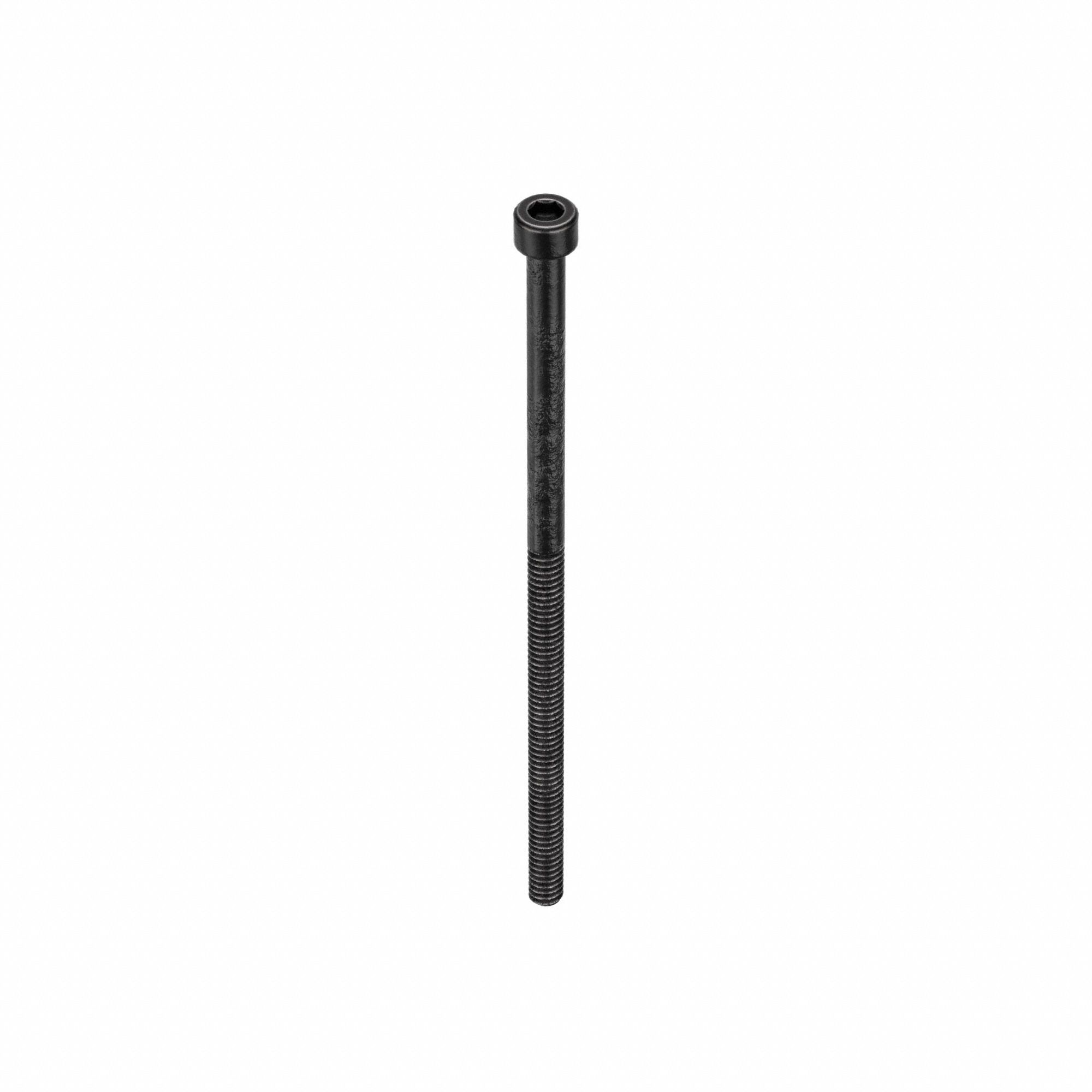Socket Head Cap Screw: #10-24 Thread Size, 4 3/8 in Lg, Std, Black Oxide, Alloy Steel, 5 PK