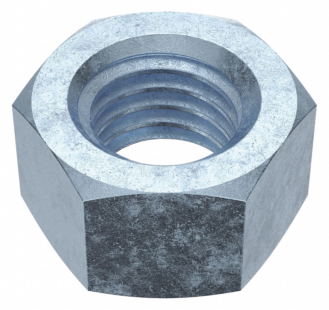 Hex Nut: Std Hex, 5/8"-11 Thread, 15/16 in Hex Wd, 35/64 in Hex Ht, Steel, Grade 5, Std, 400 PK